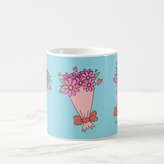 Liebe von niedlichen Blume zeichnend Kaffeetasse (Mittel)