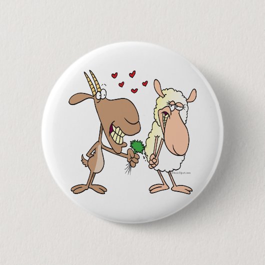 Liebe von niedlichen Ziegen Cartoon Button (Vorderseite)