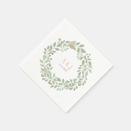 Liebe von Olivenzweigen Serviette (Ecke)