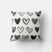 Liebe von Schwarz-Weiß-Hörern Kissen (Rückseite)