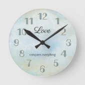 Liebe von Seafoam Artistic Beach Runde Wanduhr (Vorderseite)