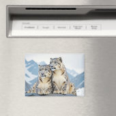 Liebe von Snow Leopard Tierart Zuneigung Magnet (In Situ (Geschirrspüler))