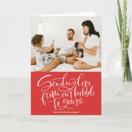 Liebe von unserer Blase an Dein Rotes Foto senden Feiertagskarte