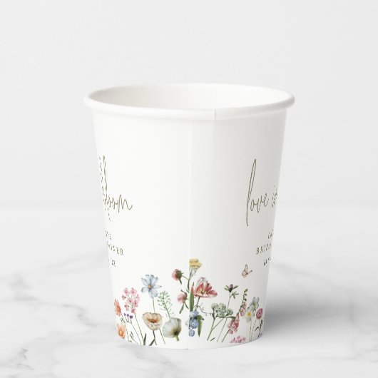 Liebe von Wildblumen im blühenden Brautparty Pappbecher (Rechts)