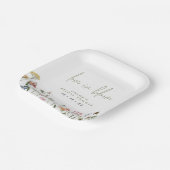 Liebe von Wildblumen im blühenden Brautparty Pappteller (Gewinkelt)