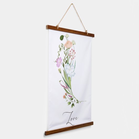 Liebe von Wildblumen Wandteppich Mit Holzrahmen (Gewinkelt)
