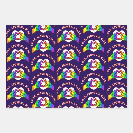 Liebe vor allem geschenkpapier set (Vorderseite 3)