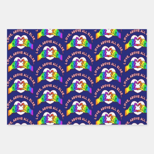 Liebe vor allem geschenkpapier set (Vorderseite)