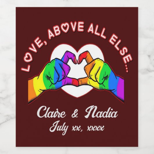 Liebe vor allem weinetikett (Einzelnes Label)