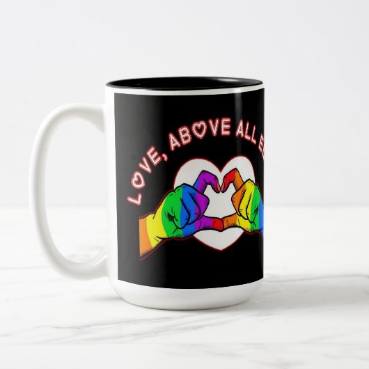 Liebe vor allem zweifarbige tasse (Links)