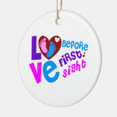 Liebe vor dem ersten Blick Keramik Ornament (Links)