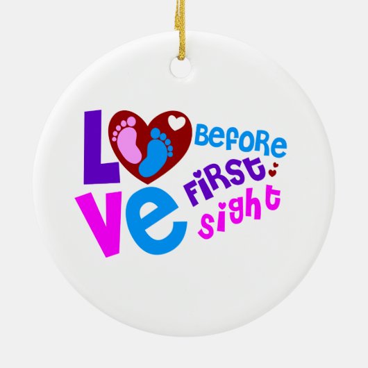 Liebe vor dem ersten Blick Keramik Ornament (Hinten)