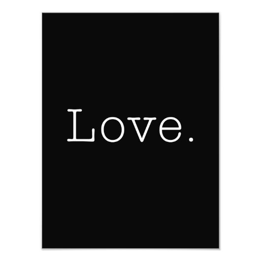 Liebe. Vorlage für schwarze und weiße Lieben Fotodruck (Vorne)
