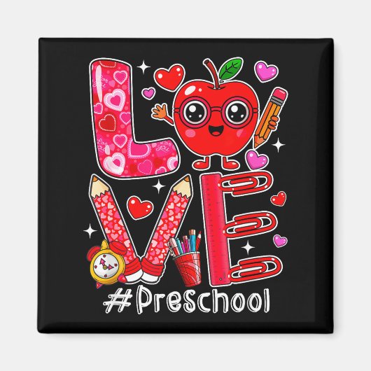 Liebe Vorschule süße Herzen Valentinstag Schüler Magnet (Vorne)