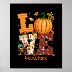 Liebe Vorschullehrer Pute Erntedankfest Herbst  Poster