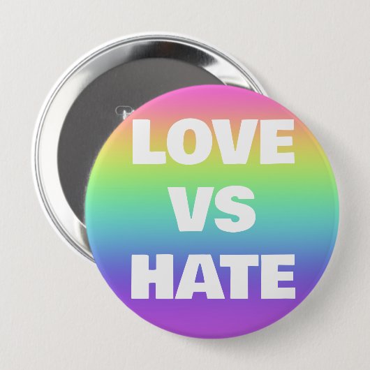 Liebe Vs Hate-Kampagne Button (Vorne & Hinten)