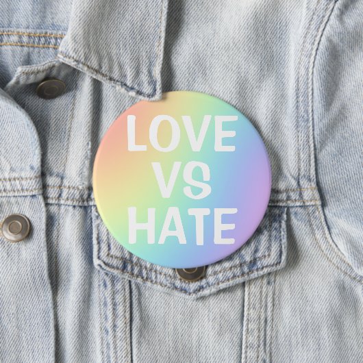 Liebe Vs Hate Pastell Rainbow Button (Beispiel)
