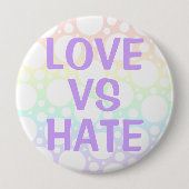 Liebe Vs Hate Polka Dot Rainbow Button (Vorderseite)
