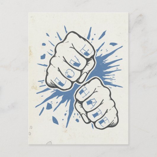 Liebe Vs Hate Postkarte (Vorderseite)