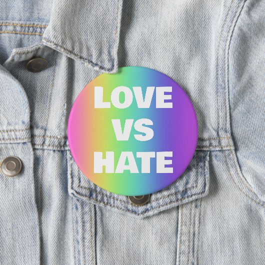 Liebe Vs Hate Rainbow Button (Beispiel)
