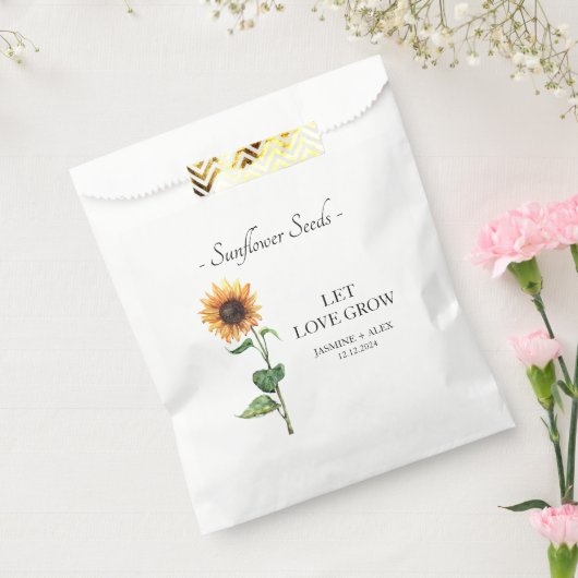 Liebe wachsen Sonnenblumenkerne, Hochzeit gelassen Geschenktütchen (Versiegelt)