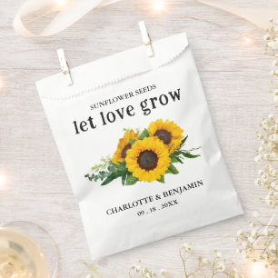 Liebe wachsen Sonnenblumenkerne, Hochzeit gelassen Geschenktütchen
