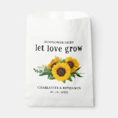 Liebe wachsen Sonnenblumenkerne, Hochzeit gelassen Geschenktütchen (Vorderseite)