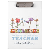 Liebe wachsen Wildblumen Kindergarten Lehrer Klemmbrett (Vorderseite)