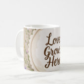 Liebe wächst Boho, Wildblumen, Weizen, Schmetterli Kaffeetasse (Vorderseite Links)