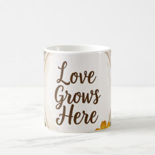 Liebe wächst Boho, Wildblumen, Weizen, Schmetterli Kaffeetasse