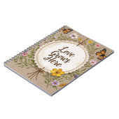 Liebe wächst Boho, Wildblumen, Weizen, Schmetterli Notizblock (Linke Seite)