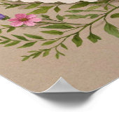 Liebe wächst Boho, Wildblumen, Weizen, Schmetterli Poster (Ecke)