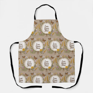 Liebe wächst Boho, Wildblumen, Weizen, Schmetterli Schürze