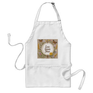 Liebe wächst Boho, Wildblumen, Weizen, Schmetterli Schürze
