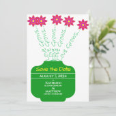 "Liebe wächst hellblütig Hochzeit speichern Sie da Save The Date (Stehend Vorderseite)