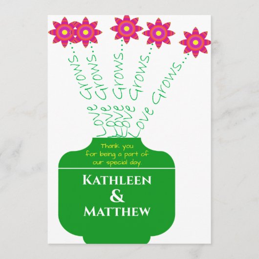 "Liebe wächst" helle Blumenhochzeiten Programm (Vorderseite)