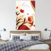 Liebe wächst hier Botanischer Leinwanddruck (Insitu (Schlafzimmer))
