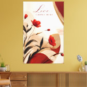 Liebe wächst hier Botanischer Leinwanddruck (Insitu (Wohnzimmer))