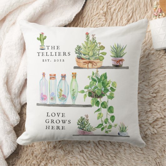 Liebe wächst hier | Familienname Kissen (Decke)