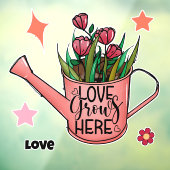 Liebe wächst hier fensteraufkleber (Blatt 3)