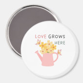 Liebe wächst hier Florales Gartenzitat Magnet (Vorderseite/Rückseite)