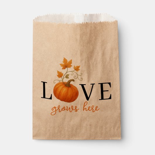 LIEBE wächst hier | Kürbisbriefe Herbst Geschenktütchen (Vorderseite)