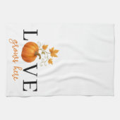 LIEBE wächst hier | Kürbisbriefe Herbst Geschirrtuch (Horizontal)