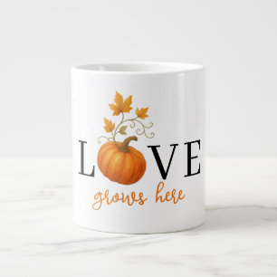 LIEBE wächst hier   Kürbisbriefe Herbst Jumbo-Tasse