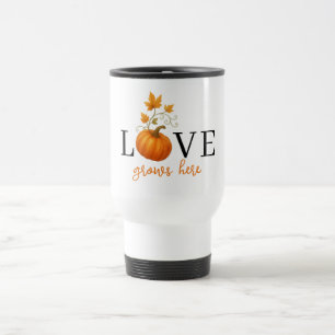 LIEBE wächst hier   Kürbisbriefe Herbst Reisebecher