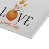 LIEBE wächst hier | Kürbisbriefe Herbst Schneidebrett (Ecke)