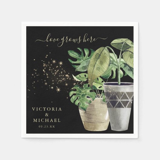Liebe wächst hier | Niedliche Pflanze Serviette (Vorderseite)