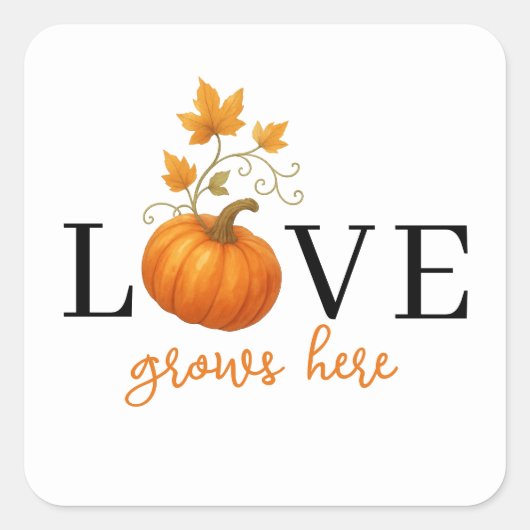 LIEBE wächst hier | Pumpkin Lettern Fall Sticker (Vorderseite)