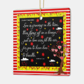 Liebe wächst im Baumschmuck Keramikornament (Links)