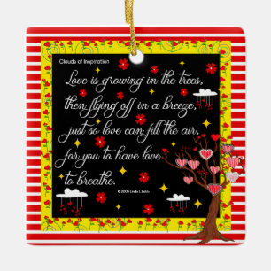 Liebe wächst im Baumschmuck Keramikornament